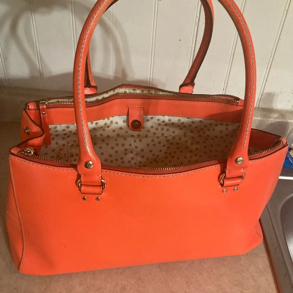 kate spade New York Orange Leather Tote